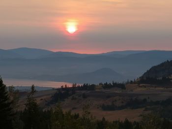 Scenic view of landscape against sky during sunset