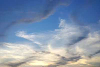 Low angle view of clouds in sky