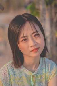 Close-up portrait of a young woman