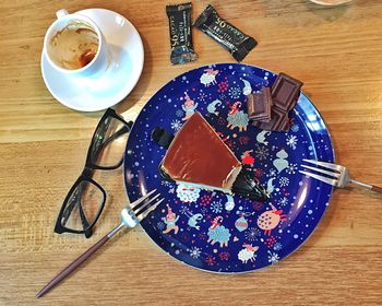 Close-up of coffee served on table