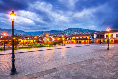 Cusco, peru -  plaza de armas, colonial spanish in andes mountains, south america spotlight.