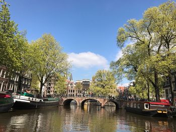 Bridge over river in city