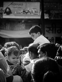 High angle view of people