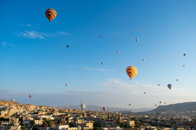 Hot air balloons flying in sky