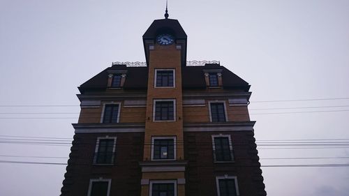 Low angle view of building against clear sky