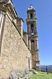 Low angle view of old building against sky