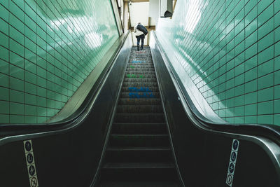 Low angle view of escalator