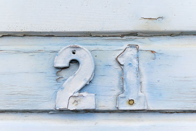 Close-up of weathered door