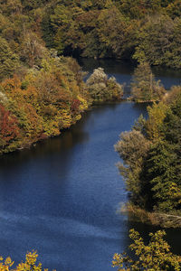 Aerial view of the autumn on the mrežnica river, croatia