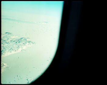 Close-up of airplane window