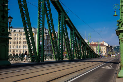 Liberty bridge or freedom bridge over the danube river in budapest