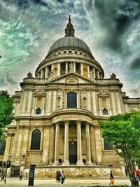 Low angle view of cathedral against cloudy sky