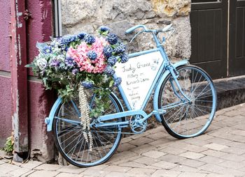 Bicycle parked on footpath