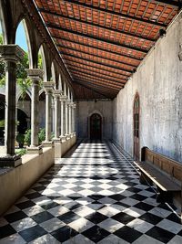 Empty corridor of building