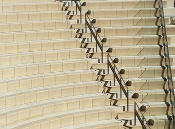 High angle view of spiral staircase