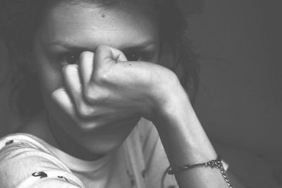 Close-up portrait of young woman