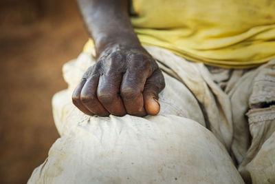 Close-up of man working