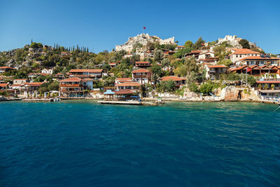 Picturesque bay of kekova island, turkey's kemer october 14, 2017