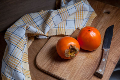 High angle view of tomatoes on table