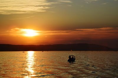 Scenic view of sea during sunset