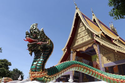 Low angle view of temple against clear sky