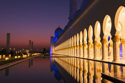 Illuminated built structure at night