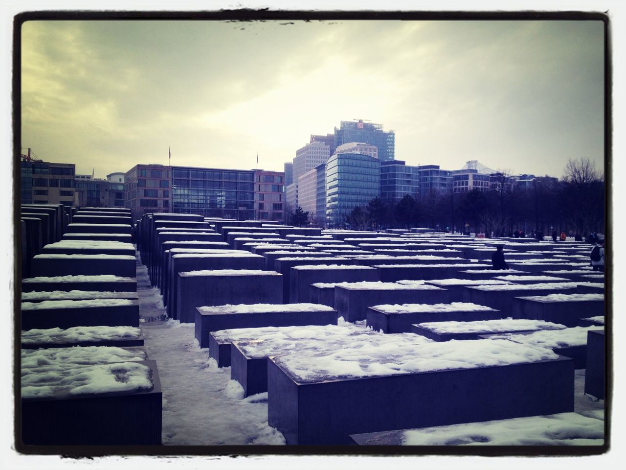 transfer print, auto post production filter, building exterior, architecture, built structure, sky, cloud - sky, snow, winter, city, cold temperature, outdoors, sunlight, weather, day, cloud, building, no people, cobblestone, house