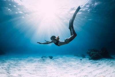 Man swimming in sea