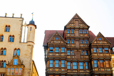 Low angle view of buildings against sky