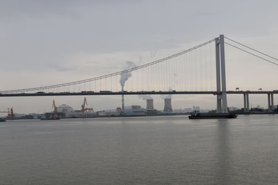 View of suspension bridge