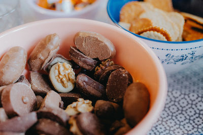 Close-up of food in bowl on table