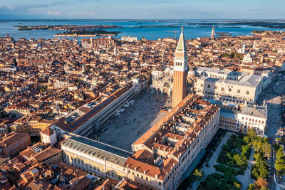 Aerial view of venice near saint mark's square