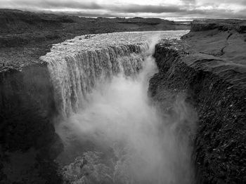 Scenic view of waterfall