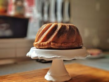 Close-up of cake on table