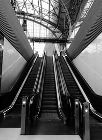 High angle view of escalator