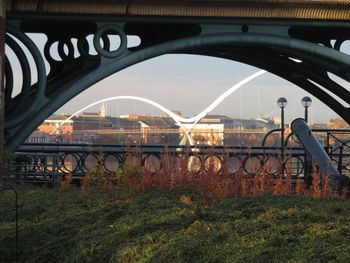 Bridge over river in city