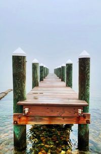 Pier over sea against sky