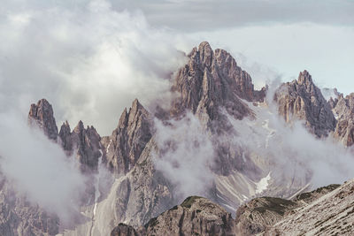 Panoramic view of majestic mountains against sky