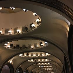 Low angle view of illuminated ceiling in building