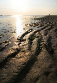 Scenic view of sea at sunset