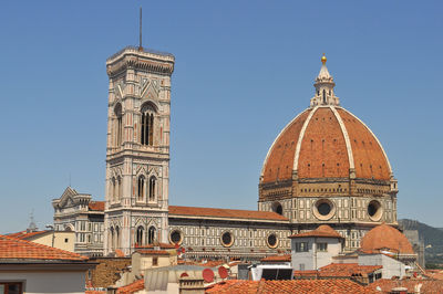 Low angle view of church against clear sky