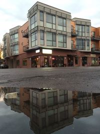 Reflection of buildings in water