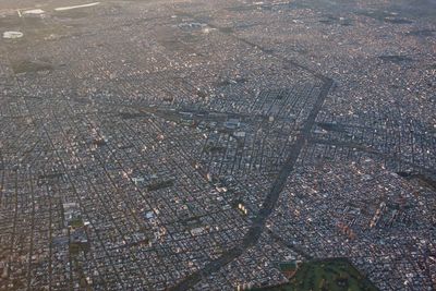 High angle view of city street