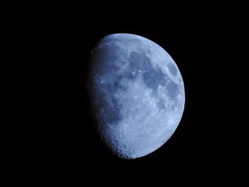 Close-up of moon against clear sky at night