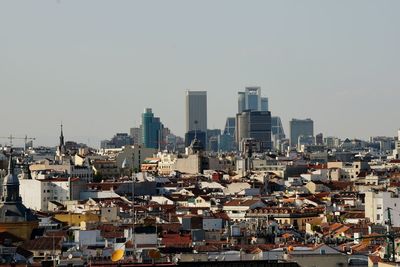 High angle view of townscape against sky