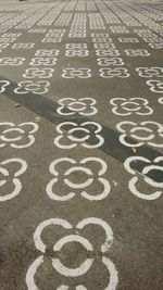 High angle view of road marking