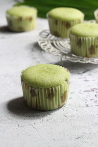 Close-up of cupcakes on table