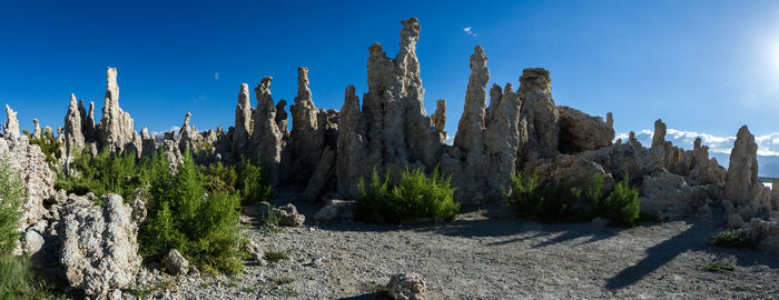 Panoramic view of rock formation at mono lake