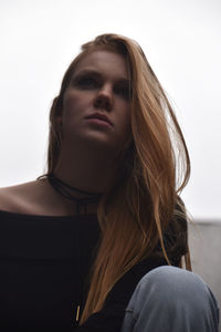 Close-up portrait of young woman