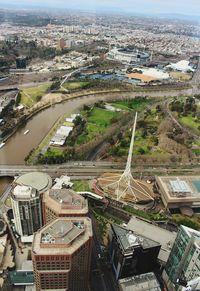 High angle view of cityscape